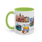 Frankfurt Illustrated Travel Mug | City Souvenir Accent Coffee Mug | 11oz 15oz Ceramic Cup