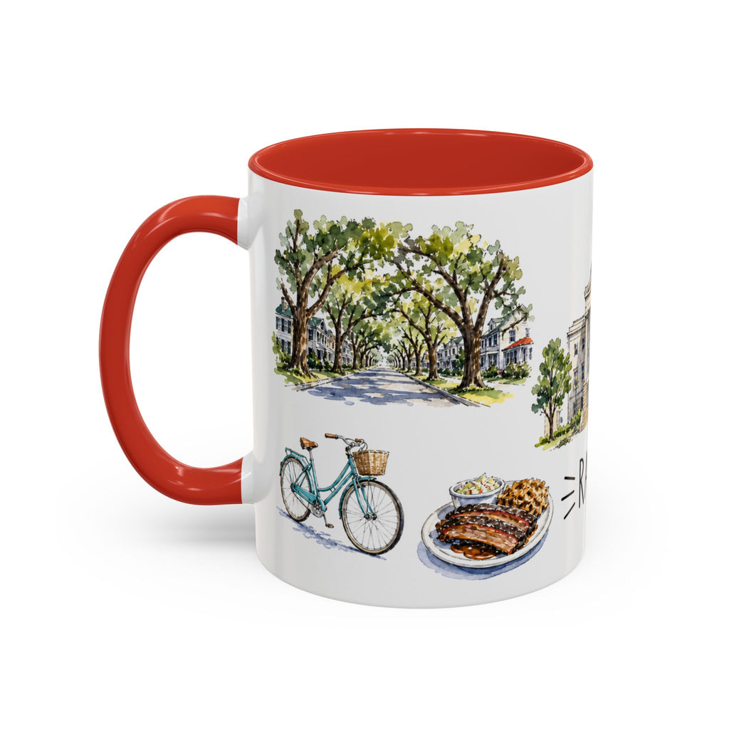 Raleigh Illustrated Travel Mug | City Souvenir Accent Coffee Mug | 11oz 15oz Ceramic Cup