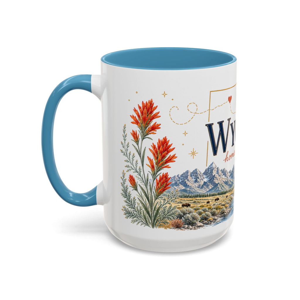 Wyoming Home State Mug | Moving Away Gift | Long Distance Friendship Coffee Cup | 11oz 15oz Accent Mug