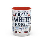 Great White North Coffee Mug | Canadian Pride Gift | Accent Color Ceramic 11oz 15oz