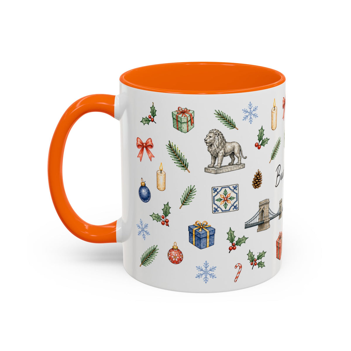 Budapest Christmas Mug | Watercolor City Souvenir | Ceramic Coffee Cup (11oz 15oz)