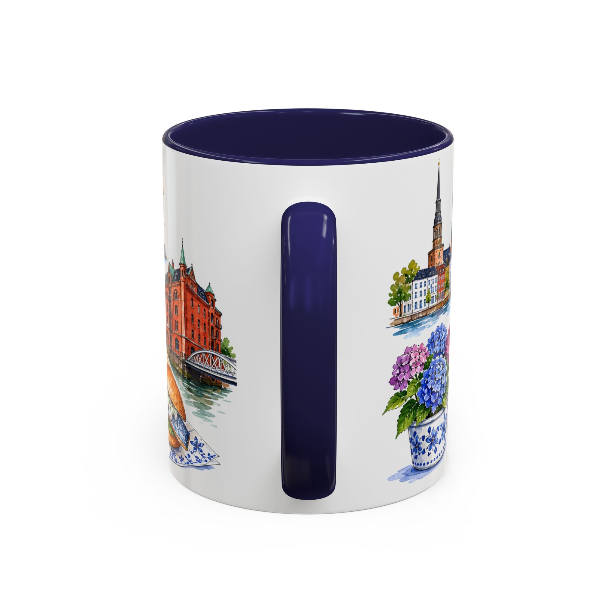 Hamburg Illustrated Travel Mug | City Souvenir Accent Coffee Mug | 11oz 15oz Ceramic Cup