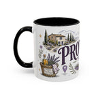 Provence Coffee Mug | Travel Destination Souvenir Gift | Accent Color Ceramic 11oz 15oz