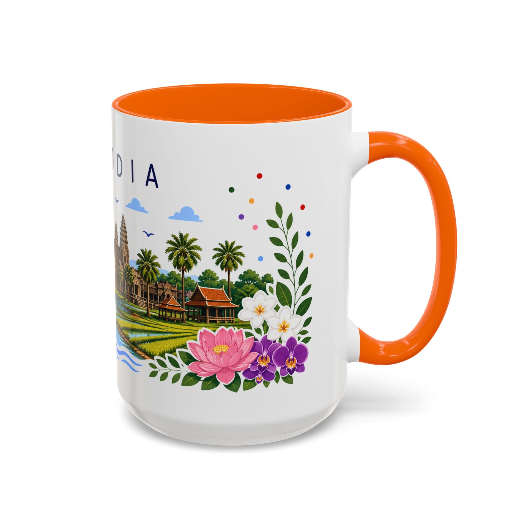 Cambodia Coffee Mug | Travel Souvenir Accent Mug | Place Gift Ceramic Cup 11oz 15oz