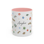 Angkor Christmas Mug | Watercolor Travel Souvenir | Holiday Gift | Accent Ceramic Coffee Cup 11oz 15oz