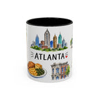 Atlanta Illustrated Travel Mug | City Souvenir Accent Coffee Mug | 11oz 15oz Ceramic Cup