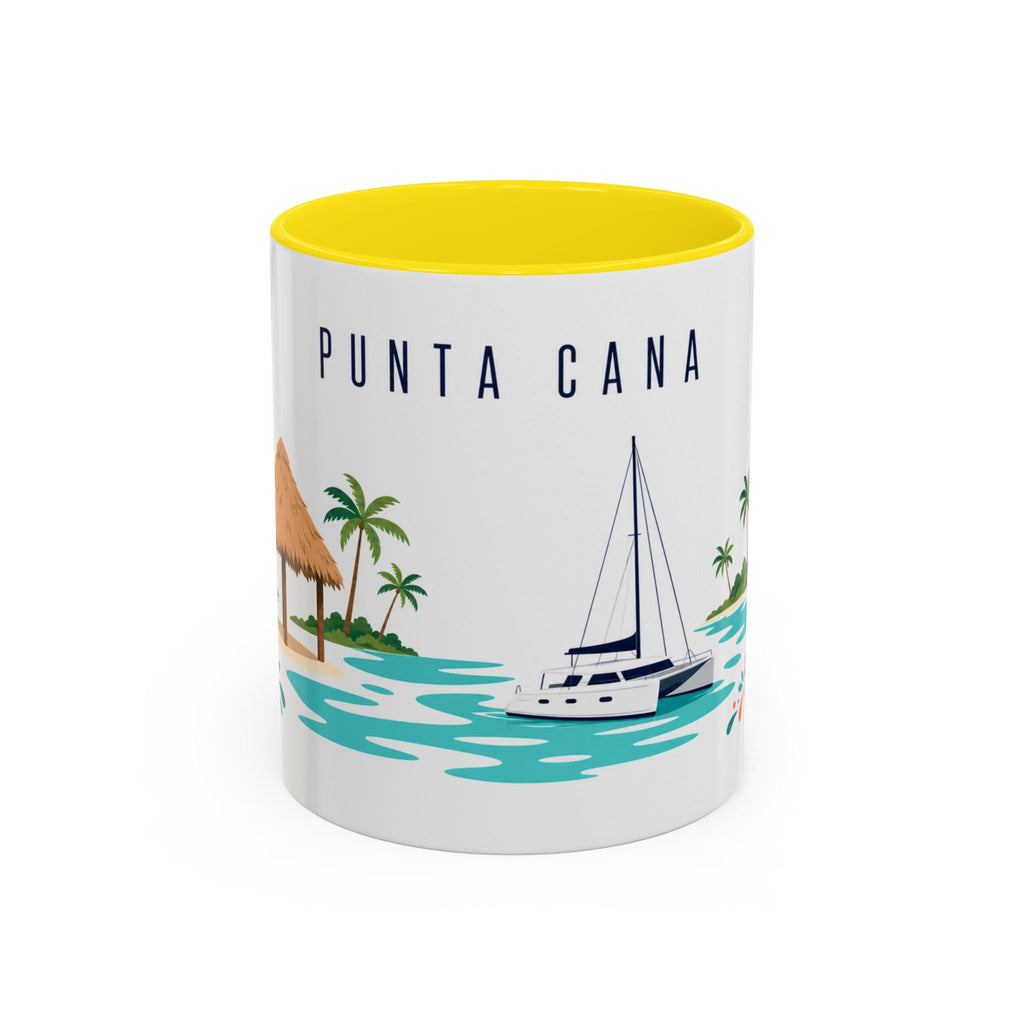 Punta Cana Coffee Mug | Dominican Republic Travel Souvenir | Porcelain Decal City Gift | 11oz 15oz Accent Mug