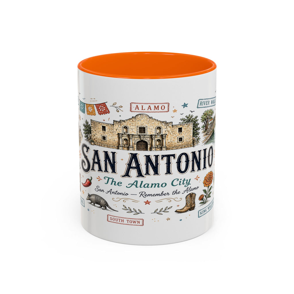 San Antonio Coffee Mug | Texas Souvenir City Gift | Accent Color Ceramic 11oz 15oz