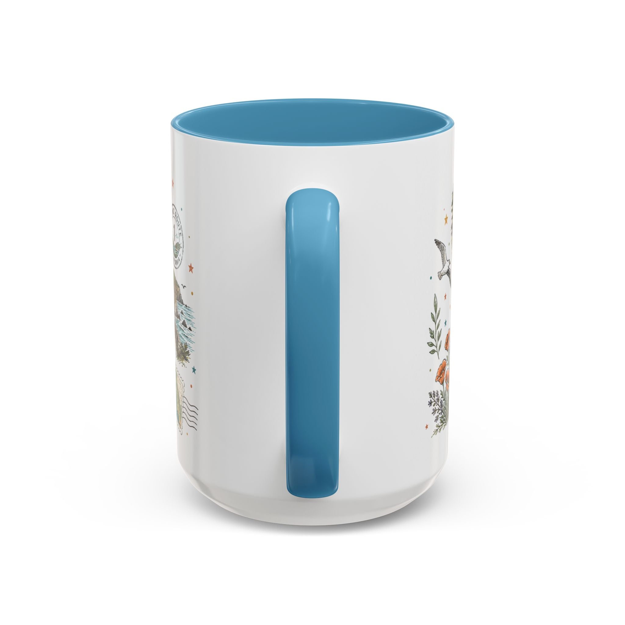 Big Sur Coffee Mug | Travel Destination Souvenir Gift | Accent Color Ceramic 11oz 15oz