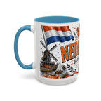 Netherlands Soccer Coffee Mug | World Cup Fan Gift | Accent Color Ceramic 11oz 15oz Match Day Cup