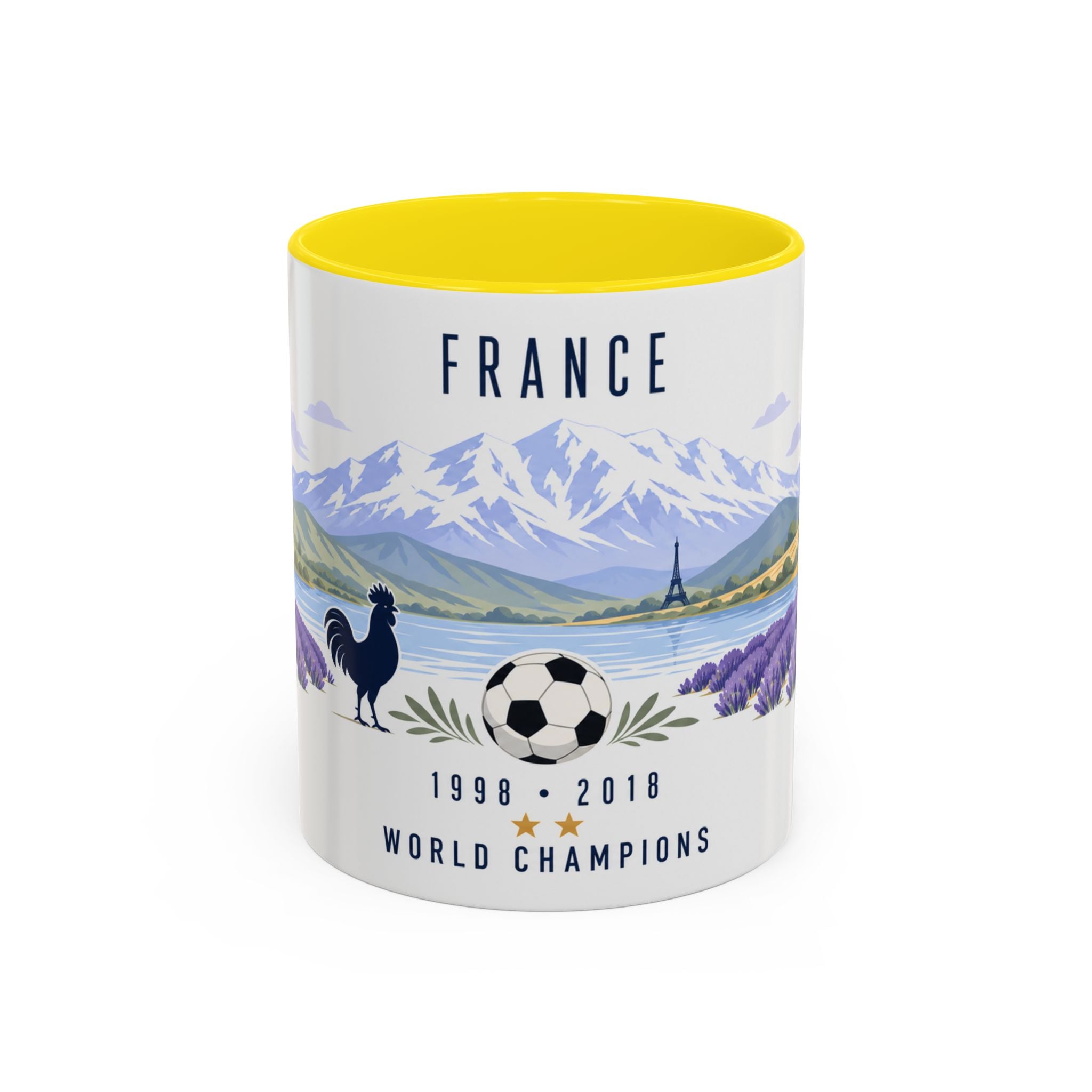 France World Champions Mug | Two Time Soccer Champion Gift | French Football Fan Cup | 1998 2018 | 11oz 15oz Accent Mug