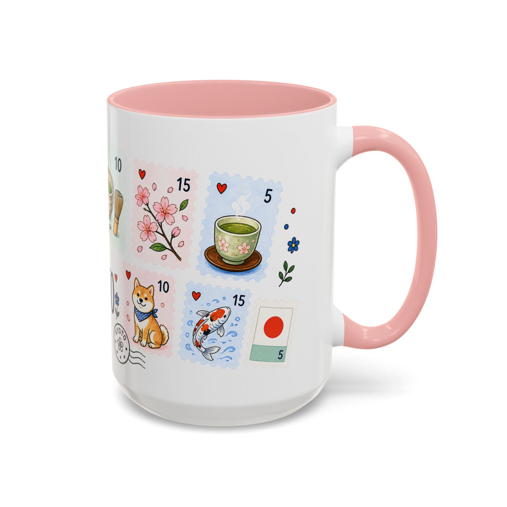 Kyoto Coffee Mug | Postage Stamp Collage Mug | Travel Souvenir Accent Cup 11oz 15oz