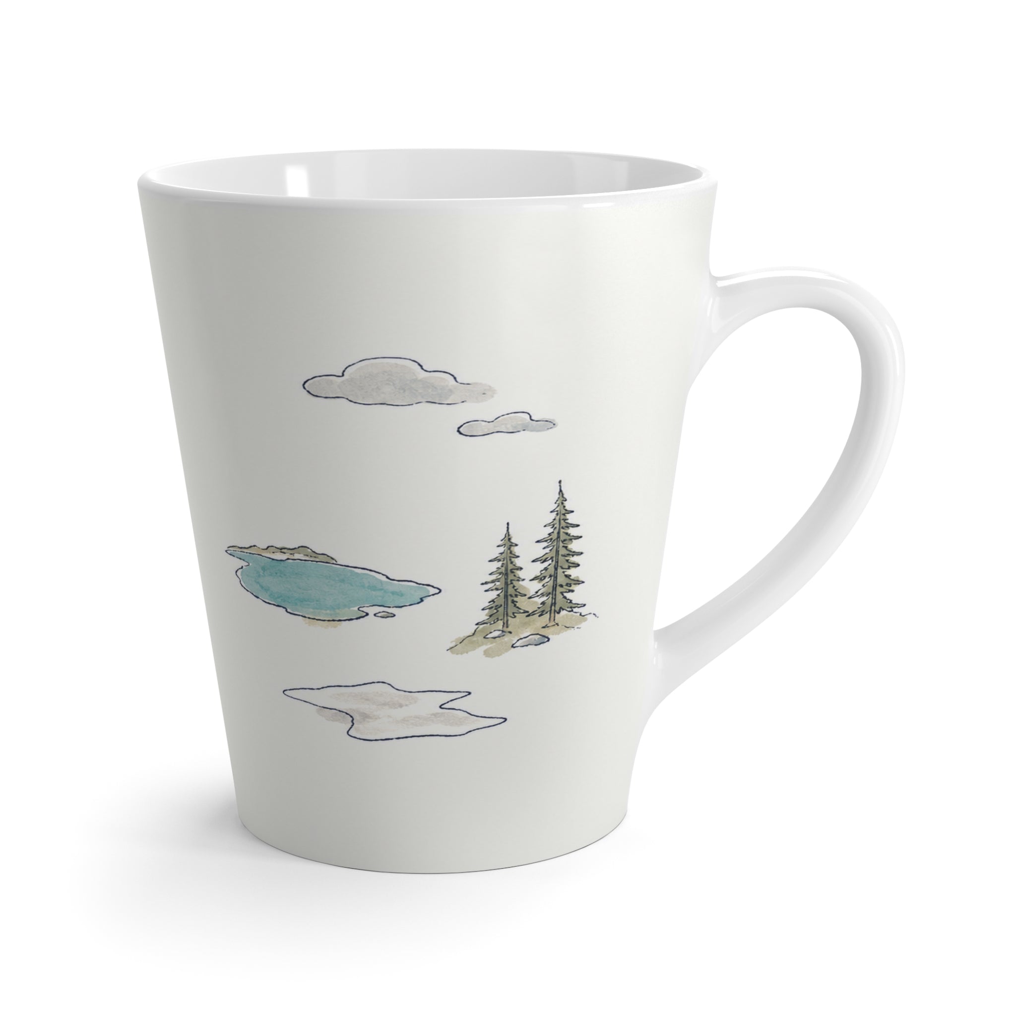 North Cascades National Park Latte Mug | Pastel Watercolor Nature Coffee Cup | 12 oz Travel Souvenir Gift