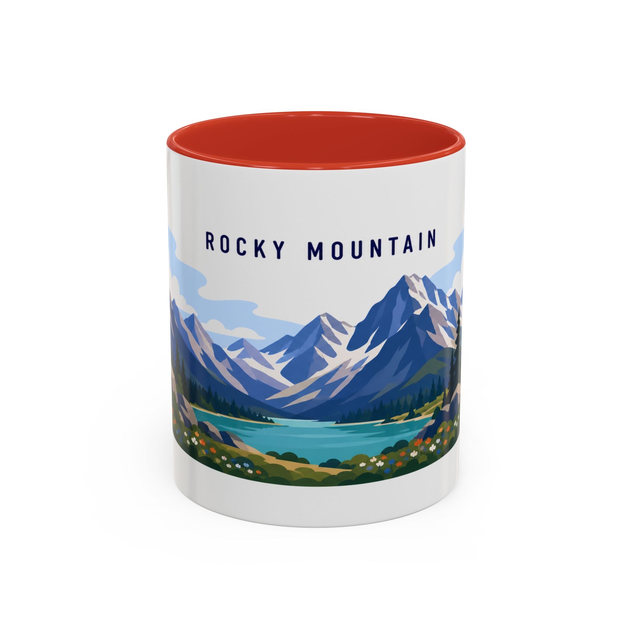 Rocky Mountain National Park Coffee Mug | Solid Color Block Park Souvenir | 11oz 15oz Accent Mug