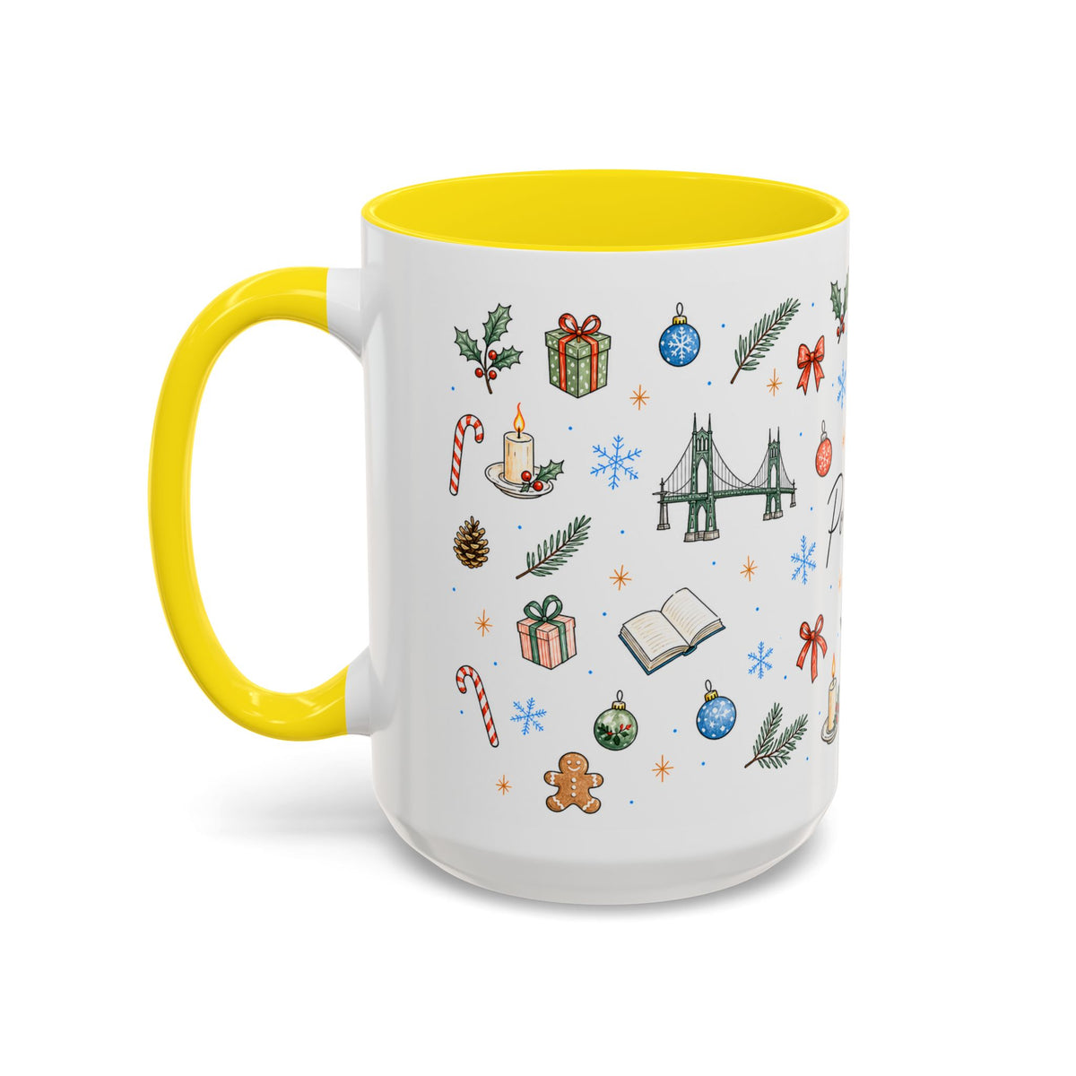 Portland Christmas Watercolor Mug | City Souvenir Coffee Cup (11oz 15oz)