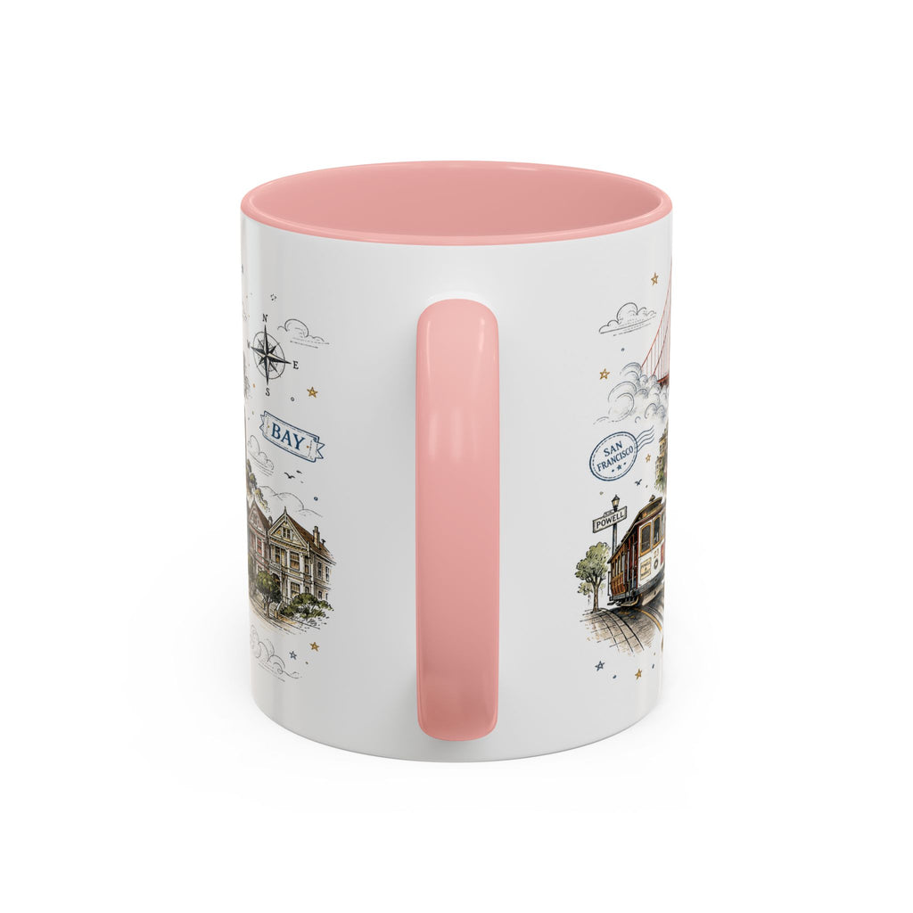 San Francisco Coffee Mug | California Souvenir Travel Gift | Accent Color Ceramic 11oz 15oz