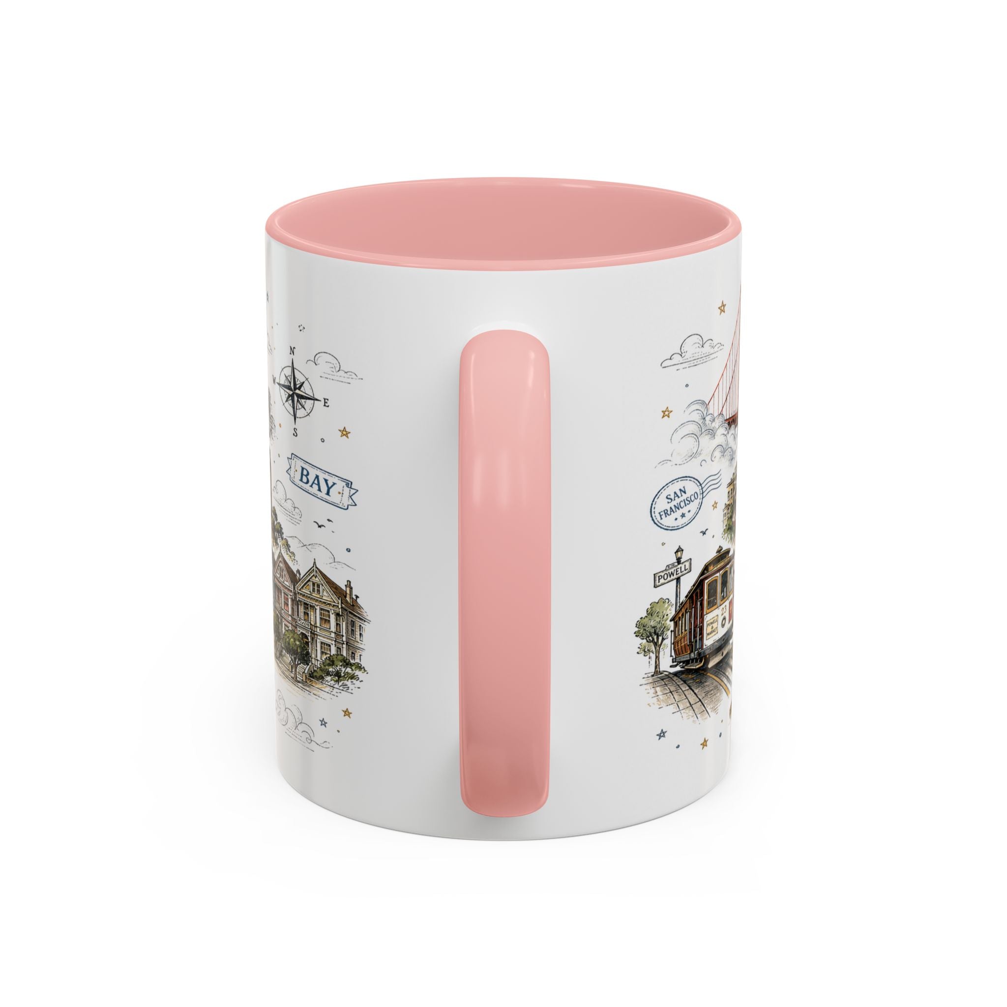 San Francisco Coffee Mug | California Souvenir Travel Gift | Accent Color Ceramic 11oz 15oz