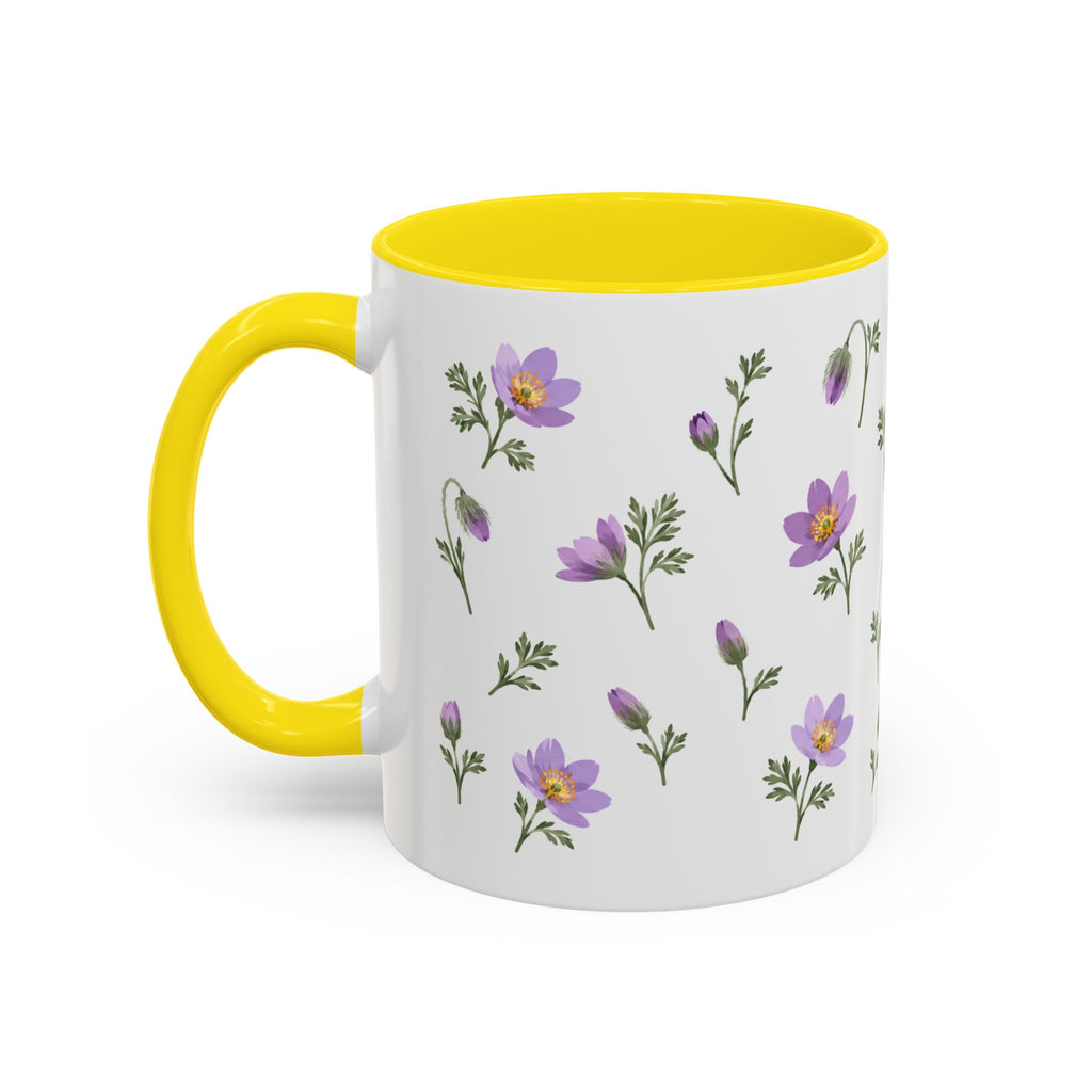 South Dakota Pasque Flower Mug, State Flower Floral Coffee Cup, 11oz Botanical Gift