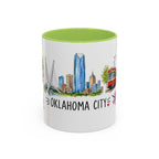 Oklahoma City Illustrated Travel Mug | City Souvenir Accent Coffee Mug | 11oz 15oz Ceramic Cup