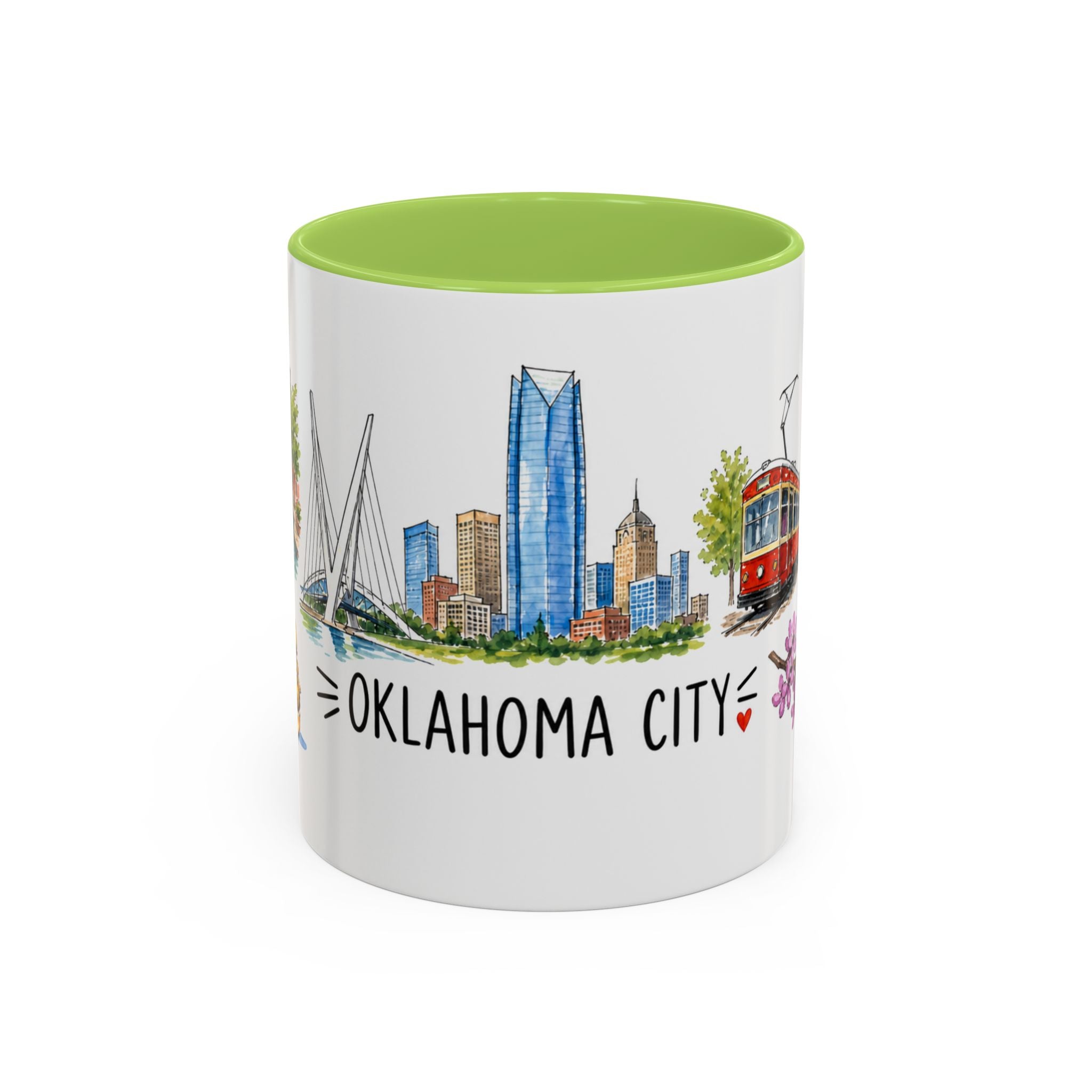 Oklahoma City Illustrated Travel Mug | City Souvenir Accent Coffee Mug | 11oz 15oz Ceramic Cup