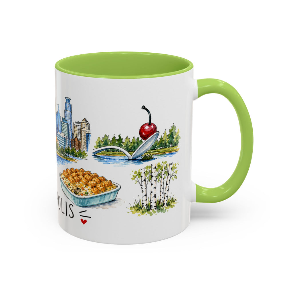 Minneapolis Illustrated Travel Mug | City Souvenir Accent Coffee Mug | 11oz 15oz Ceramic Cup