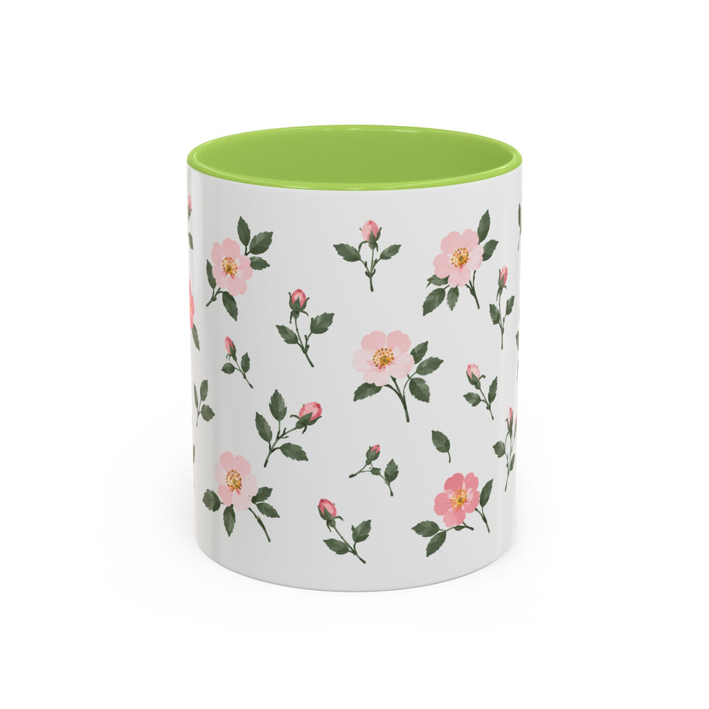 North Dakota Wild Prairie Rose Mug, State Flower Floral Coffee Cup, 11oz Botanical Gift