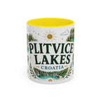 Plitvice Lakes Coffee Mug | Travel Destination Souvenir Gift | Accent Color Ceramic 11oz 15oz