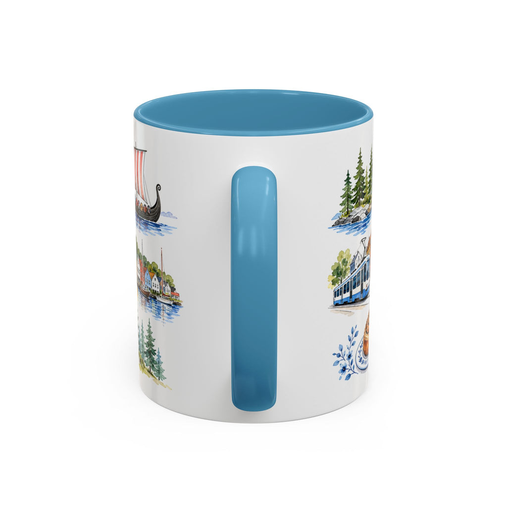 Oslo Illustrated Travel Mug | City Souvenir Accent Coffee Mug | 11oz 15oz Ceramic Cup
