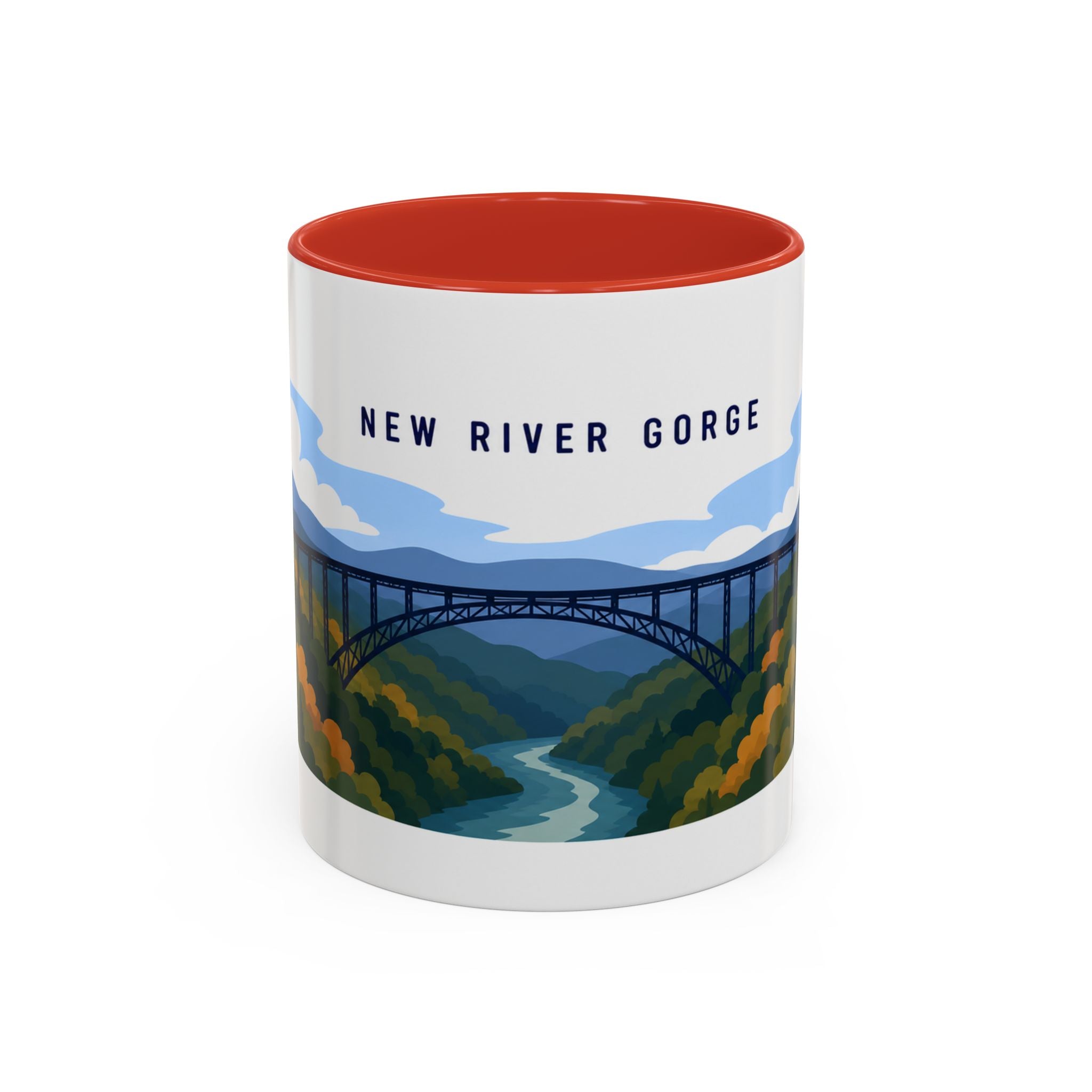 New River Gorge National Park and Preserve Coffee Mug | Solid Color Block Park Souvenir | 11oz 15oz Accent Mug