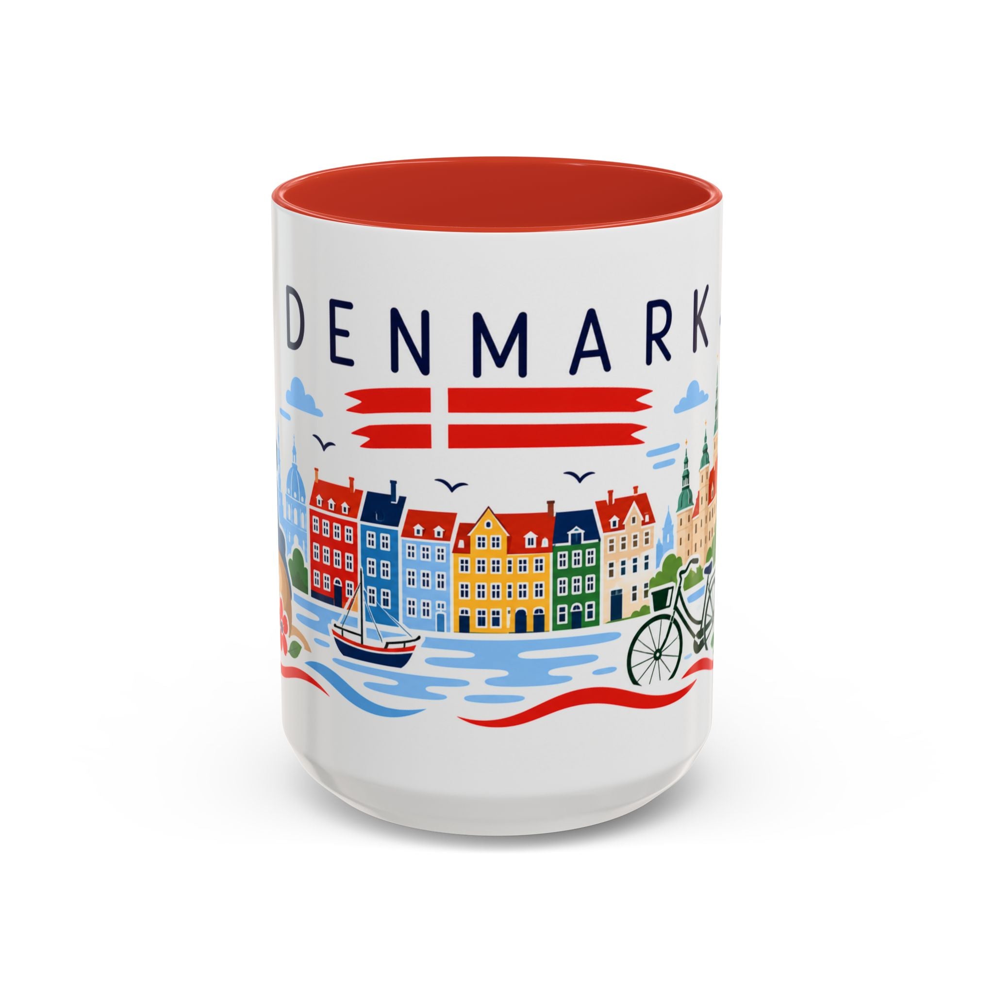 Denmark Coffee Mug | Travel Souvenir Accent Mug | Country Gift Ceramic Cup 11oz 15oz