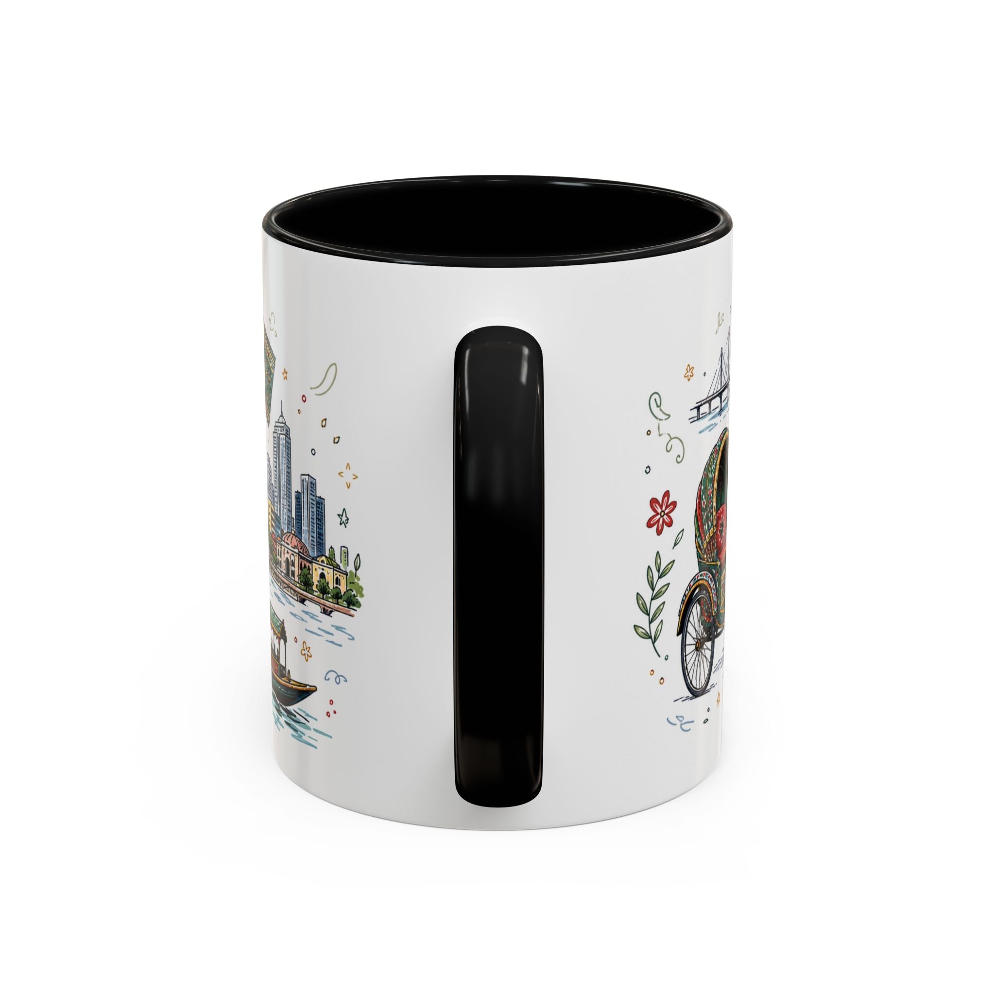 Dhaka Coffee Mug | Bangladesh Souvenir Travel Gift | Accent Color Ceramic 11oz 15oz