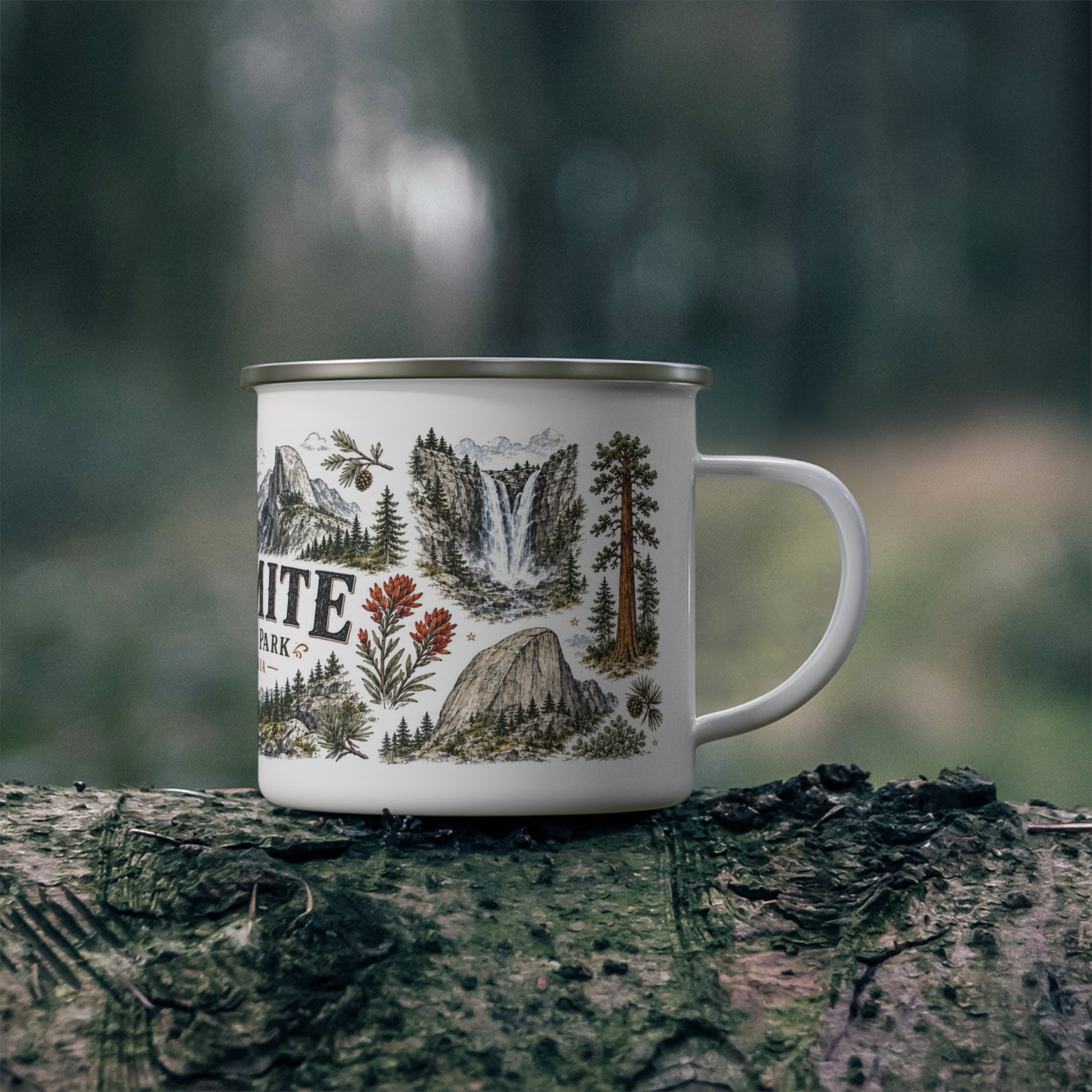 Yosemite National Park Vintage Enamel Camping Mug | 12oz National Park Hiking Gift