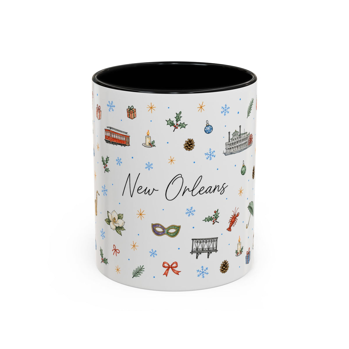 New Orleans Christmas Mug | Watercolor City Souvenir, Travel Gift (11oz/15oz)