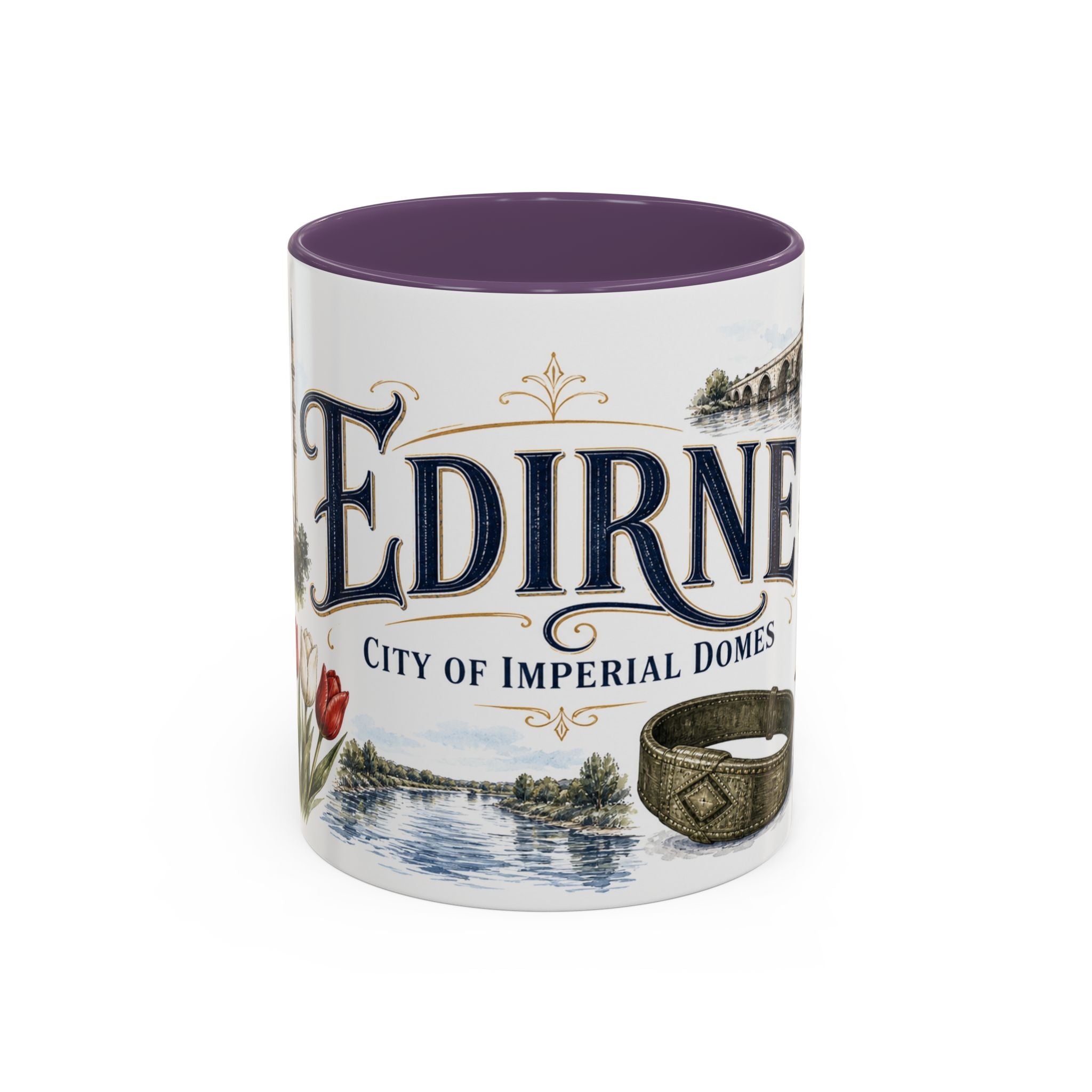Edirne Coffee Mug | Turkey Travel Souvenir | Vintage Illustrated City Gift | 11 oz 15 oz Accent Mug