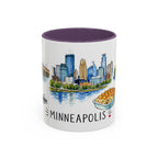 Minneapolis Illustrated Travel Mug | City Souvenir Accent Coffee Mug | 11oz 15oz Ceramic Cup