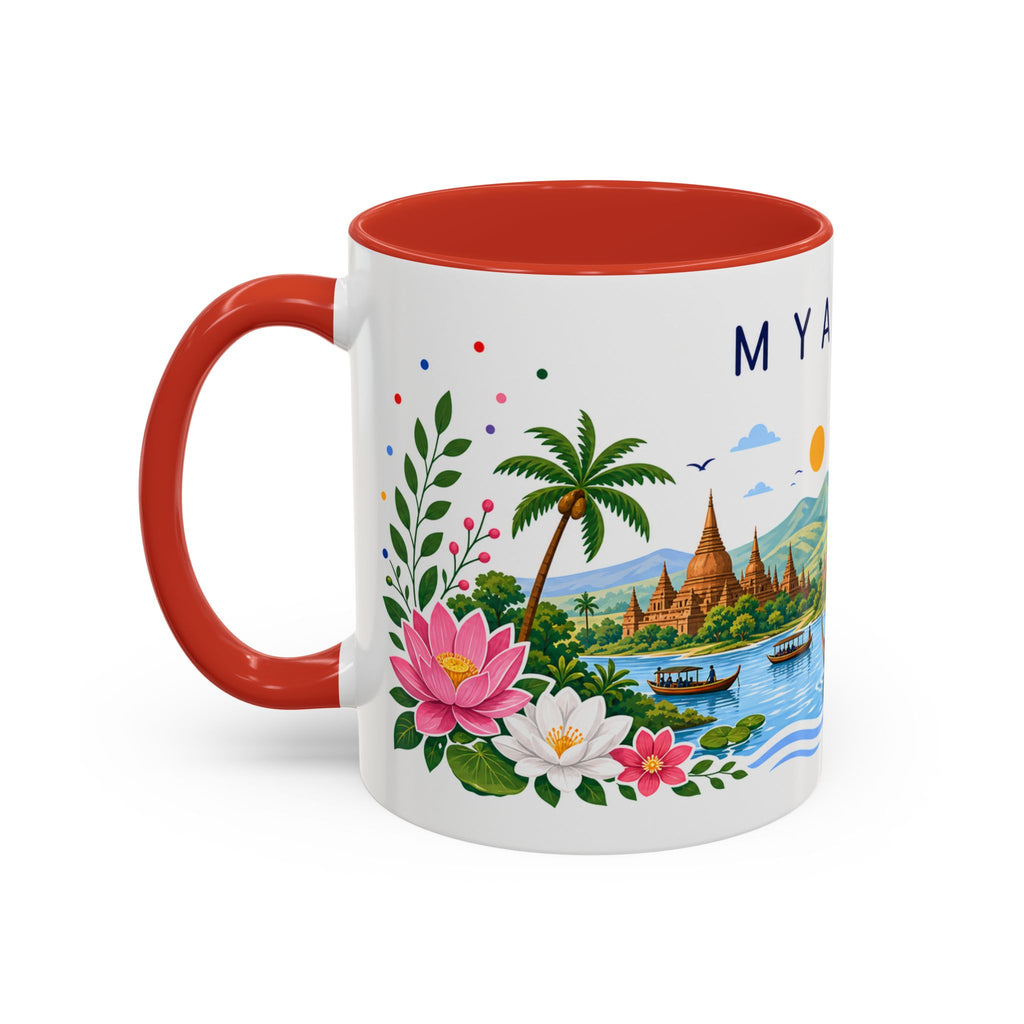 Myanmar Coffee Mug | Travel Souvenir Accent Mug | Place Gift Ceramic Cup 11oz 15oz