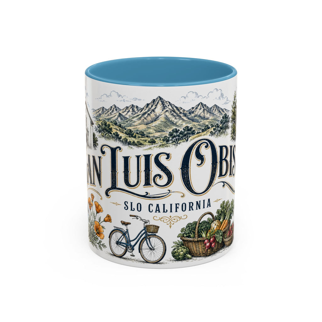 San Luis Obispo Coffee Mug | United States Travel Souvenir | Vintage Illustrated City Gift | 11 oz 15 oz Accent Mug