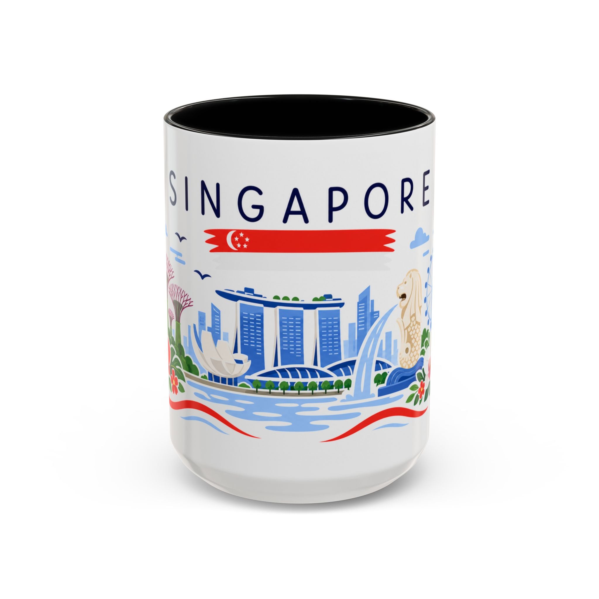 Singapore Coffee Mug | Travel Souvenir Accent Mug | Country Gift Ceramic Cup 11oz 15oz