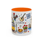 Lisbon Travel Mug | European City Souvenir Accent Coffee Mug | 11oz 15oz Ceramic Cup