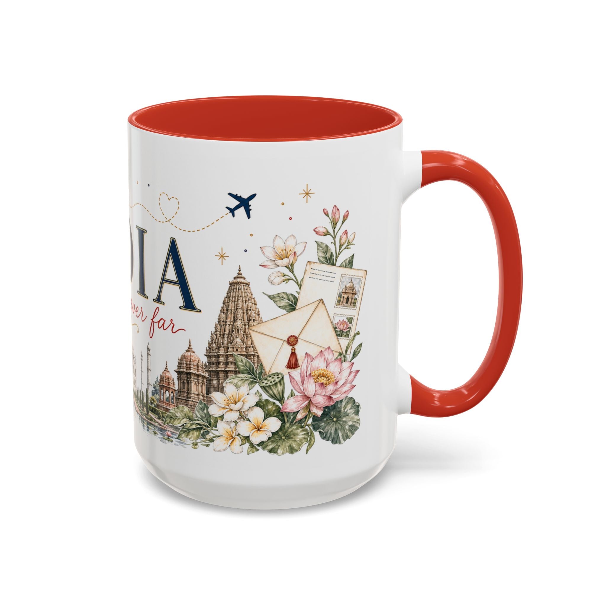 India Home Country Mug | Moving Away Gift | Long Distance Friendship | 11 oz 15 oz Accent Mug