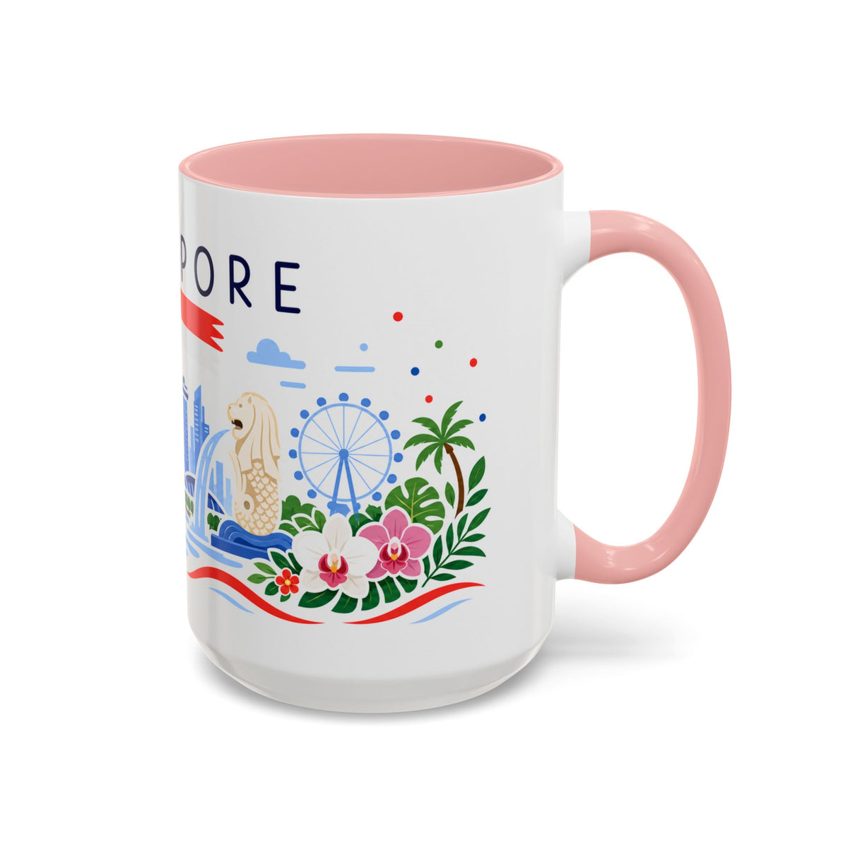 Singapore Coffee Mug | Travel Souvenir Accent Mug | Country Gift Ceramic Cup 11oz 15oz