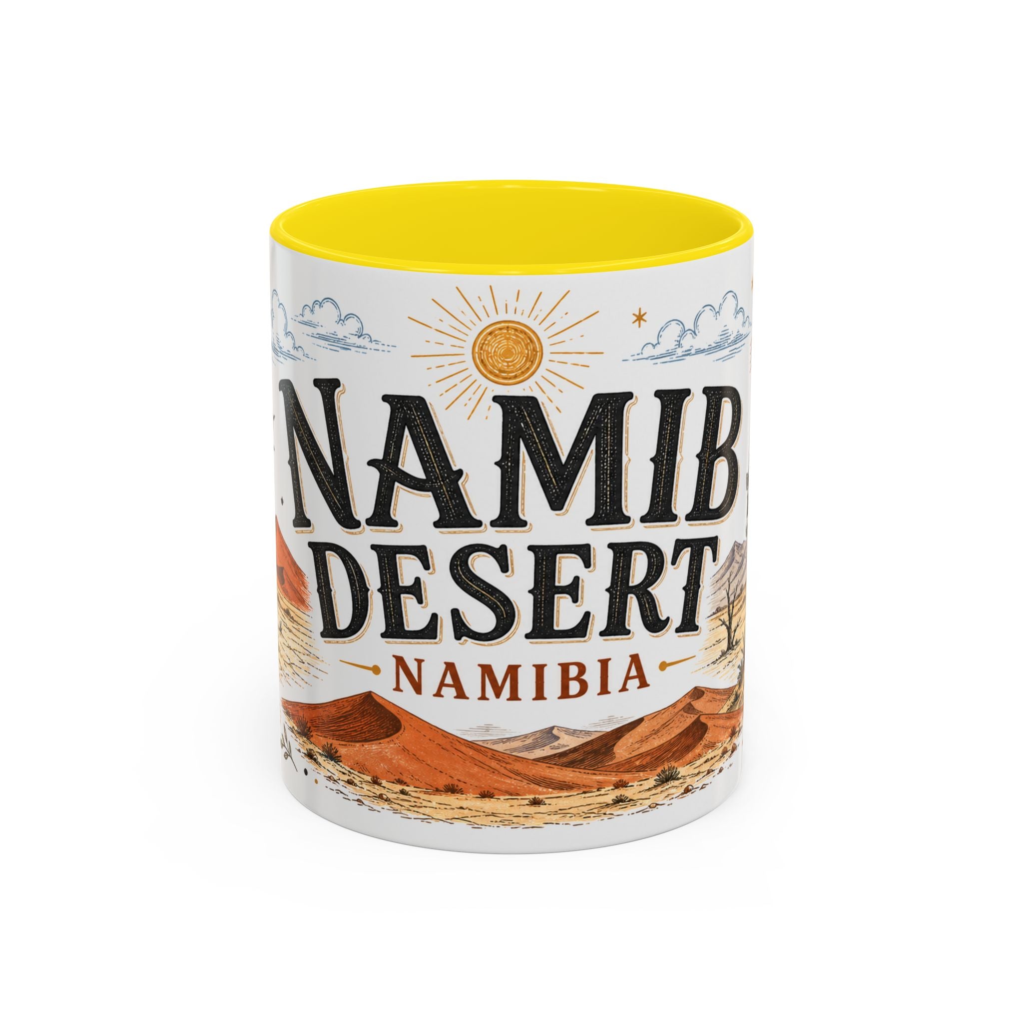 Namib Desert Coffee Mug | Travel Destination Souvenir Gift | Accent Color Ceramic 11oz 15oz