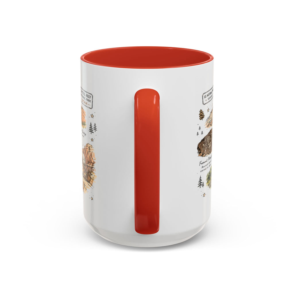 Capitol Reef National Park Coffee Mug | Utah Sandstone Canyon Hiking Gift | Accent Color Ceramic 11oz 15oz