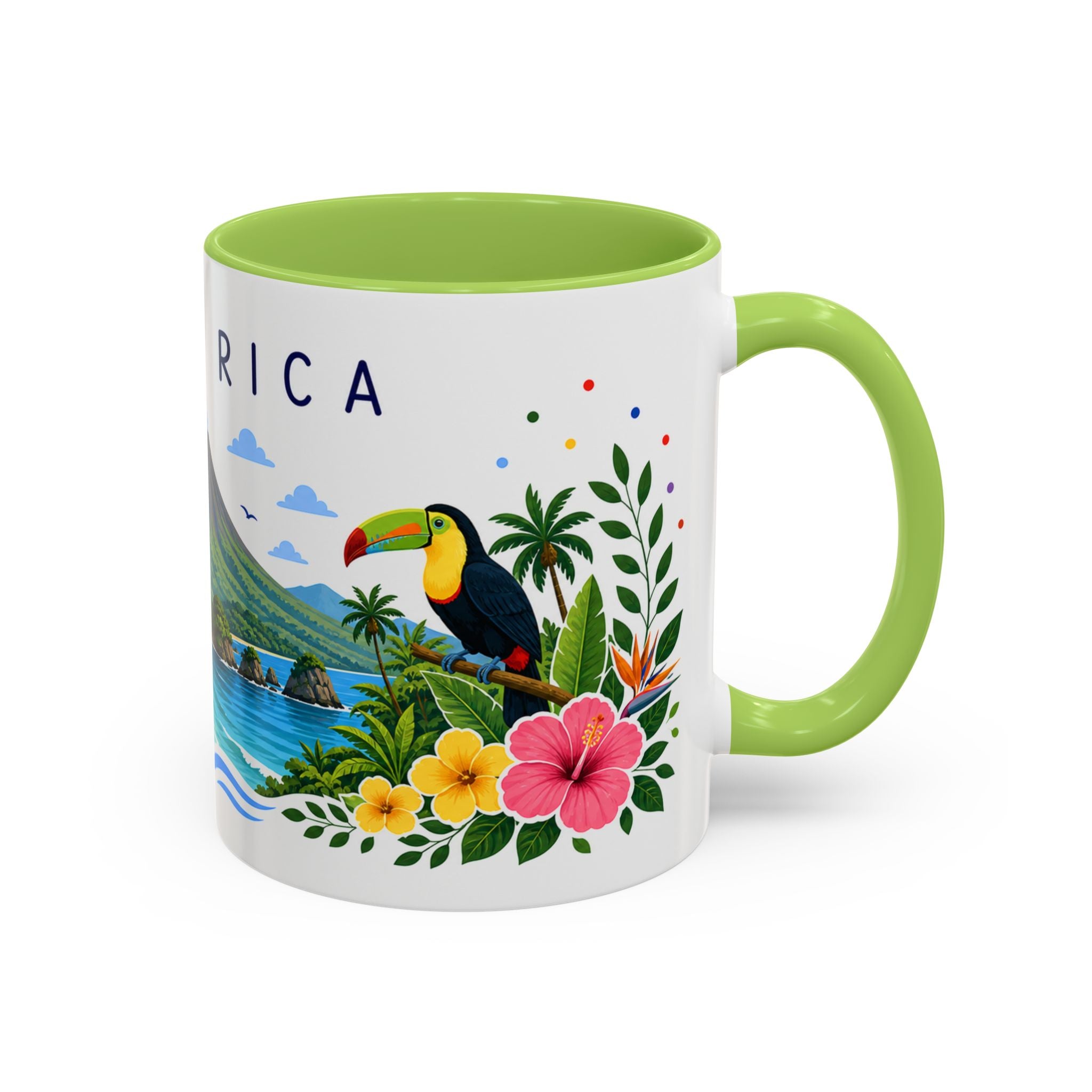 Costa Rica Coffee Mug | Travel Souvenir Accent Mug | Place Gift Ceramic Cup 11oz 15oz