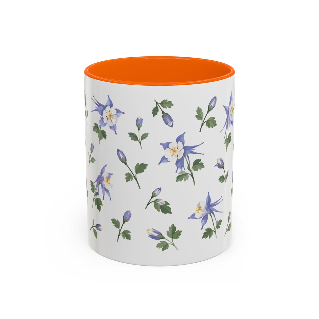 Colorado Rocky Mountain columbine Mug, State Flower Floral Coffee Cup, 11oz Botanical Gift