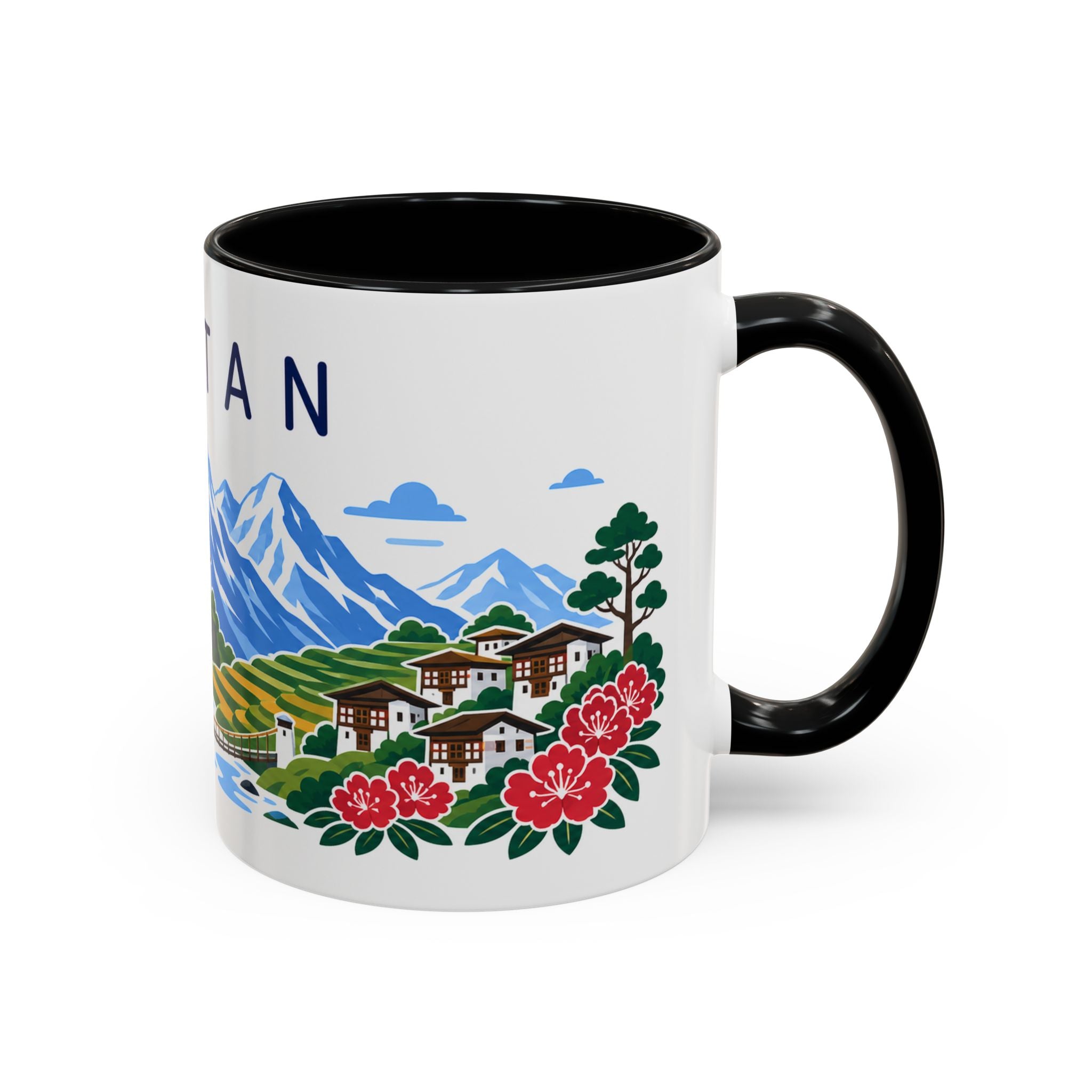 Bhutan Coffee Mug | Travel Souvenir Accent Mug | Country Gift Ceramic Cup 11oz 15oz
