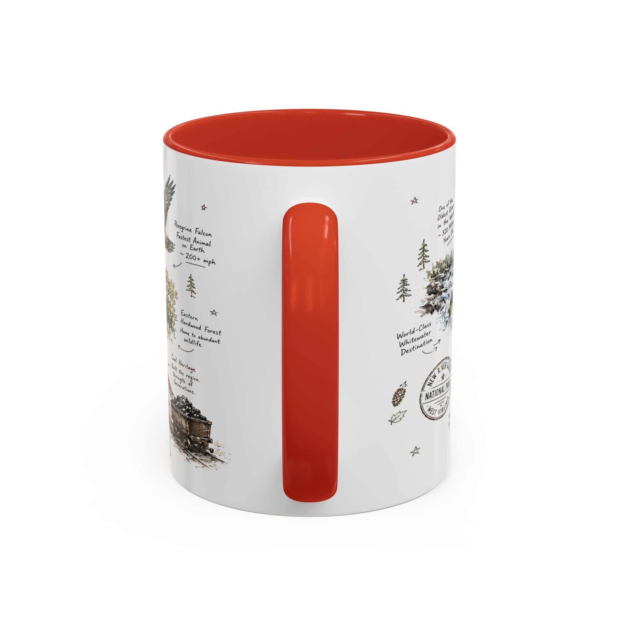 New River Gorge National Park Coffee Mug | West Virginia River Canyon Climbing Gift | Accent Color Ceramic 11oz 15oz