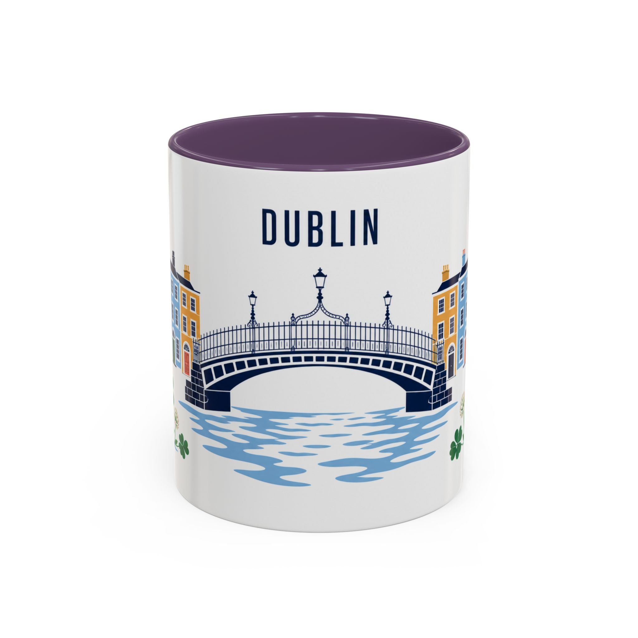 Dublin Coffee Mug | Ireland Travel Souvenir | Porcelain Decal City Gift | 11oz 15oz Accent Mug