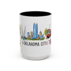 Oklahoma City Illustrated Travel Mug | City Souvenir Accent Coffee Mug | 11oz 15oz Ceramic Cup