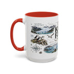 Kenai Fjords National Park Coffee Mug | Alaska Coastal Wildlife Hiking Gift | Accent Color Ceramic 11oz 15oz